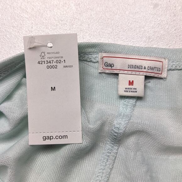 Gap Shirt Women's Size M Teal Blue Semi Sheer Short Sleeve - Picture 4 of 5